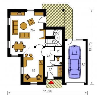 Mirror image | Floor plan of ground floor - PREMIUM 216